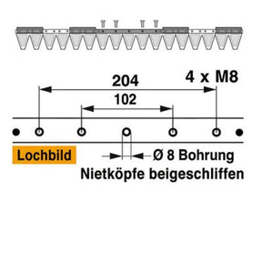 Mähmesser 87 cm Esm 249.1230 mit 17 Klingenspitzen – Klingen für Balkenmäher Ersatzteil