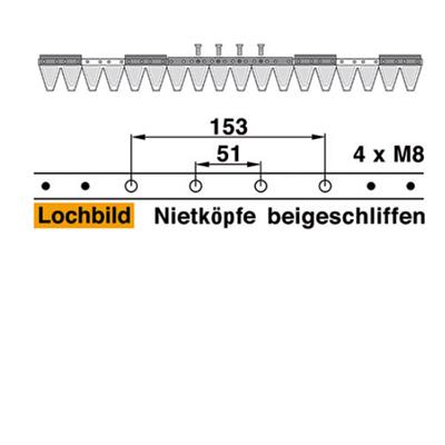 Mähmesser 91 cm Esm 249.1200 mit 18 Klingenspitzen – Klingen für Balkenmäher Ersatzteil