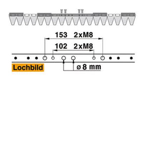 Mähmesser 91 cm Esm 249.1510 mit 18 Klingenspitzen – Klingen für Balkenmäher Ersatzteil