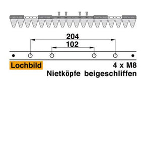 Mähmesser 91 cm Esm 249.1610 mit 18 Klingenspitzen – Klingen für Balkenmäher Ersatzteil