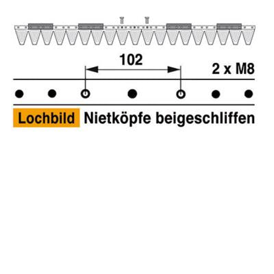 Mähmesser 97 cm Esm 248.2110 mit 19 Klingenspitzen – Klingen für Balkenmäher Ersatzteil