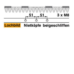 Mähmesser 97 cm Esm 248.2370 mit 19 Klingenspitzen – Klingen für Balkenmäher Ersatzteil