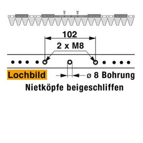Mähmesser 97 cm Esm 249.1130 mit 19 Klingenspitzen – Balkenmäher Ersatzteil