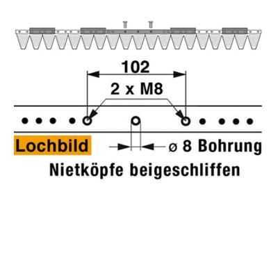 Mähmesser 97 cm Esm 249.1130 mit 19 Klingenspitzen – Balkenmäher Ersatzteil