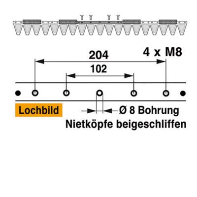 Mähmesser 97 cm Esm 249.1240 mit 19 Klingenspitzen – Balkenmäher Ersatzteil