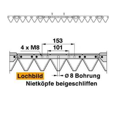 Mähmesser 130 cm Esm 259.0500 mit 17 Klingenspitzen – Klingen für Balkenmäher Ersatzteil