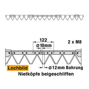 Mähmesser 130 cm Esm 259.0840 mit 17 Klingenspitzen – Klingen für Balkenmäher Ersatzteil