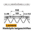 Mähmesser 130 cm Esm 259.1050 mit 17 Klingenspitzen – Klingen für Balkenmäher Ersatzteil