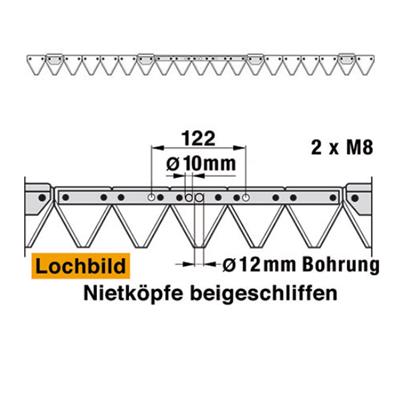 Mähmesser 145 cm Esm 259.0850 mit 19 Klingenspitzen – Klingen für Balkenmäher Ersatzteil