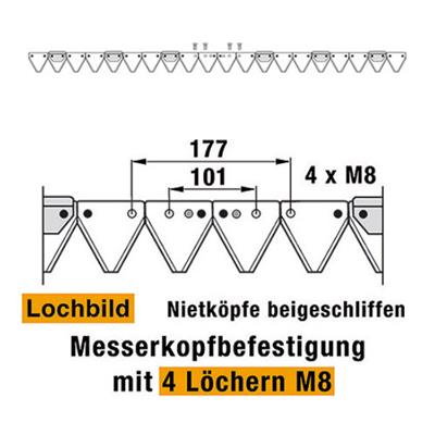 Mähmesser 153 cm Esm 257.0530 mit 20 Klingenspitzen – Balkenmäher Ersatzteil