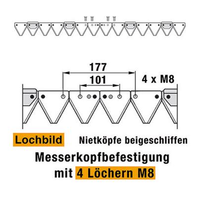 Mähmesser 107 cm Esm 257.0500 mit 14 Klingenspitzen – Landtechnik Ersatzteil