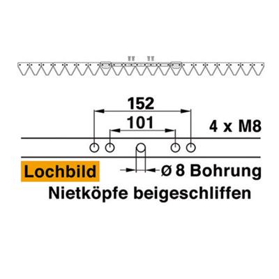 Mähmesser 160 cm ESM 259.0730 mit 21 Klingenspitzen – Klingen für Balkenmäher Ersatzteil