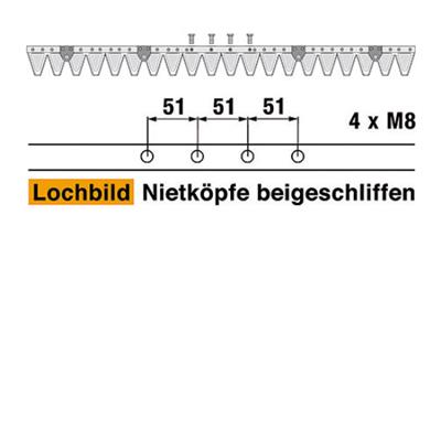 Mähmesser 102 cm Esm 248.1470 mit 20 Klingenspitzen – Klingen für Balkenmäher Ersatzteil