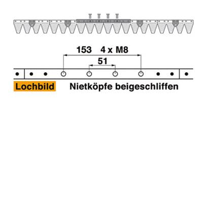 Mähmesser 102 cm Esm 249.0960 mit 20 Klingenspitzen – Klingen für Balkenmäher Ersatzteil