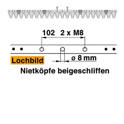 Mähmesser 107 cm Esm 248.0530 mit 21 Klingenspitzen – Klingen für Balkenmäher Ersatzteil