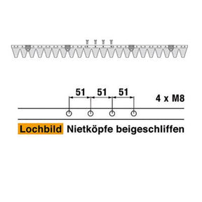 Mähmesser 112 cm Esm 248.1480 mit 22 Klingenspitzen – Klingen für Balkenmäher Ersatzteil