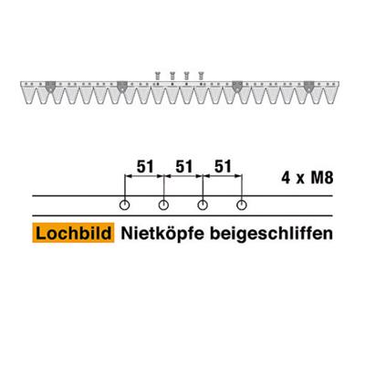 Mähmesser 112 cm Esm 248.1480 mit 22 Klingenspitzen – Klingen für Balkenmäher Ersatzteil
