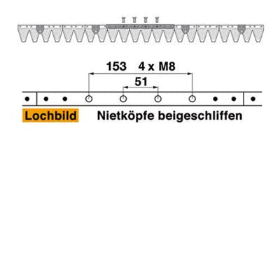 Mähmesser 112 cm Esm 249.0970 mit 22 Klingenspitzen – Klingen für Balkenmäher Ersatzteil