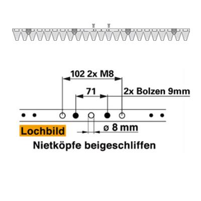 Mähmesser 117 cm Esm 248.1390 mit 23 Klingenspitzen – Klingen für Balkenmäher Ersatzteil