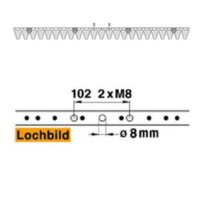 Mähmesser 117 cm Esm 250.0300 mit 23 Klingenspitzen – Klingen für Balkenmäher Ersatzteil
