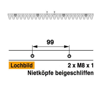 Mähmesser 117 cm Esm 250.0410 mit 23 Klingenspitzen – Klingen für Balkenmäher Ersatzteil