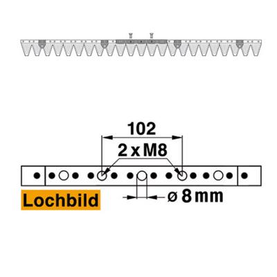 Mähmesser 117 cm Esm 251.0190 mit 23 Klingenspitzen – Klingen für Balkenmäher Ersatzteil