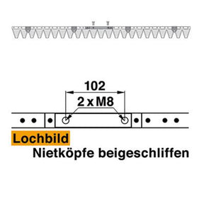 Mähmesser 117 cm Esm 251.0470 mit 23 Klingenspitzen – Balkenmäher Ersatzteil