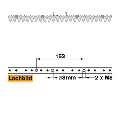 Mähmesser 122 cm Esm 250.0200 mit 24 Klingenspitzen – Balkenmäher Ersatzteil