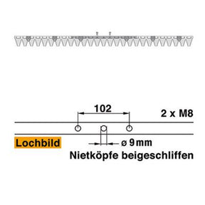 Mähmesser 137 cm Esm 249.2240 mit 27 Klingenspitzen – Messer für Balkenmäher Ersatzteil
