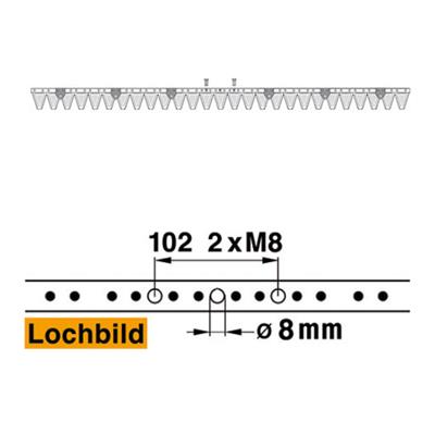 Mähmesser 137 cm Esm 250.0110 mit 27 Klingenspitzen – Messer für Balkenmäher Ersatzteil