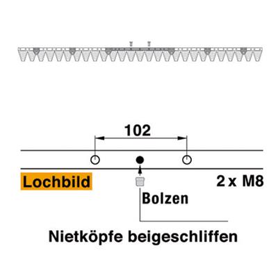 Mähmesser 137 cm Esm 251.0340 mit 27 Klingenspitzen – Klingen für Balkenmäher Ersatzteil