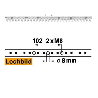 Mähmesser 148 cm Esm 250.0120 mit 29 Klingenspitzen – Klingen für Balkenmäher Ersatzteil