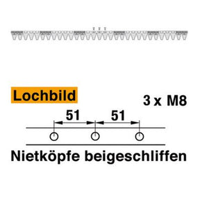Mähmesser 158 cm Esm 265.1080 mit 31 Klingenspitzen – Klingen für Balkenmäher Ersatzteil