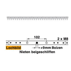 Mähmesser (Untermesser)162 cm Esm 264.0220 mit 32 Klingenspitzen – Klingen für Balkenmäher Ersatzteil