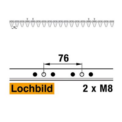 Mähmesser 142 cm Esm 260.0260 mit 19 Klingenspitzen – Klingen für Balkenmäher Ersatzteil