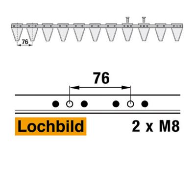 Mähmesser 81 cm Esm 260.0240 mit 11 Klingenspitzen – Balkenmäher Ersatzteil