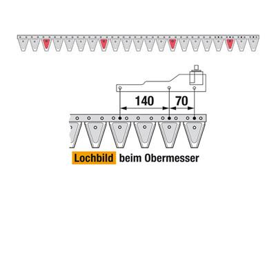 Obermesser 140 cm Esm 262.4020 mit 21 Klingenspitzen – Klingen für Balkenmäher Ersatzteil