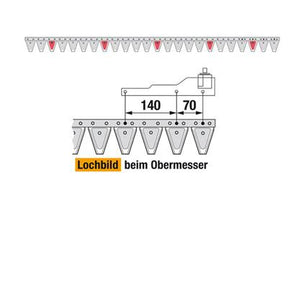 Obermesser 160 cm Esm 262.4200 mit 24 Klingenspitzen – Messer für Balkenmäher Ersatzteil