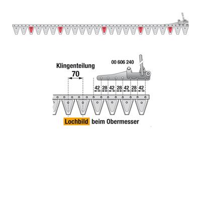 Obermesser 160 cm Esm 262.7185 mit 24 Klingenspitzen – Klingen für Balkenmäher Ersatzteil