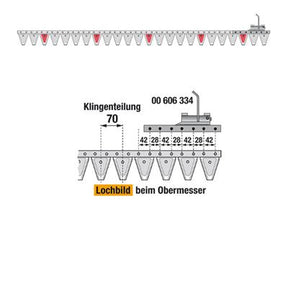 Obermesser 167 cm Esm 262.8060 mit 24 Klingenspitzen – Klingen für Balkenmäher Ersatzteil