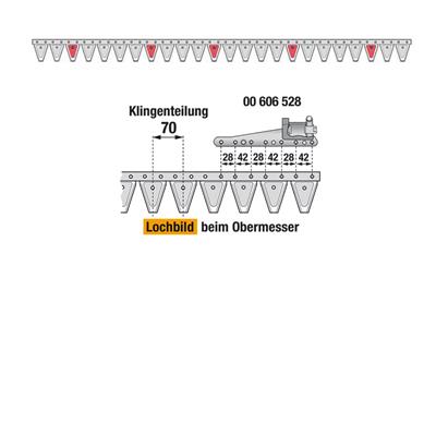 Obermesser 168 cm Esm 262.7255 mit 24 Klingenspitzen – Klingen für Balkenmäher Ersatzteil