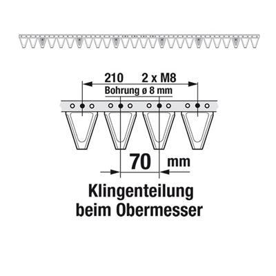 Obermesser 170 cm Esm 262.5080 mit 26 Klingenspitzen – Balkenmäher Ersatzteil