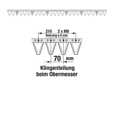 Obermesser 170 cm Esm 262.6220 mit 26 Klingenspitzen – Klingen für Balkenmäher Ersatzteil