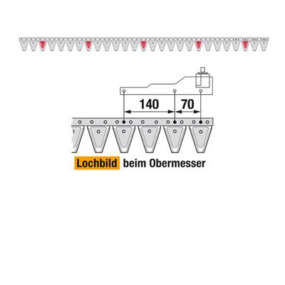Obermesser 182 cm Esm 262.4030 mit 27 Klingenspitzen – Balkenmäher Ersatzteil