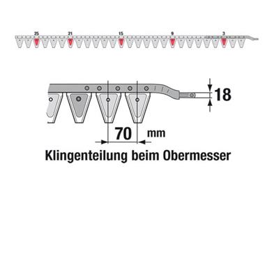 Obermesser 190 cm Esm 262.5810 mit 27 Klingenspitzen – Balkenmäher Ersatzteil