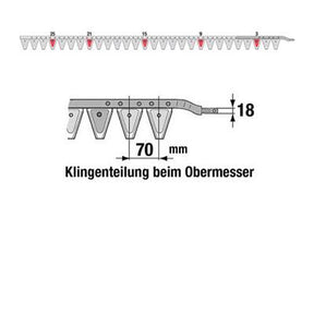 Obermesser 190 cm Esm 262.6140 mit 28 Klingenspitzen – Balkenmäher Ersatzteil