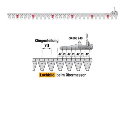 Obermesser 190 cm Esm 262.7205 mit 28 Klingenspitzen – Balkenmäher Ersatzteil