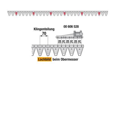 Obermesser 200 cm Esm 262.7285 mit 29 Klingenspitzen – Balkenmäher Ersatzteil