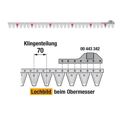 Obermesser 203 cm Esm 262.7968 mit 29 Klingenspitzen – Balkenmäher Ersatzteil