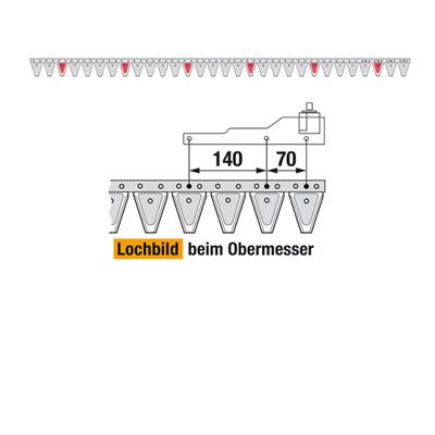 Obermesser 205 cm Esm 262.4210 mit 30 Klingenspitzen – Balkenmäher Ersatzteil